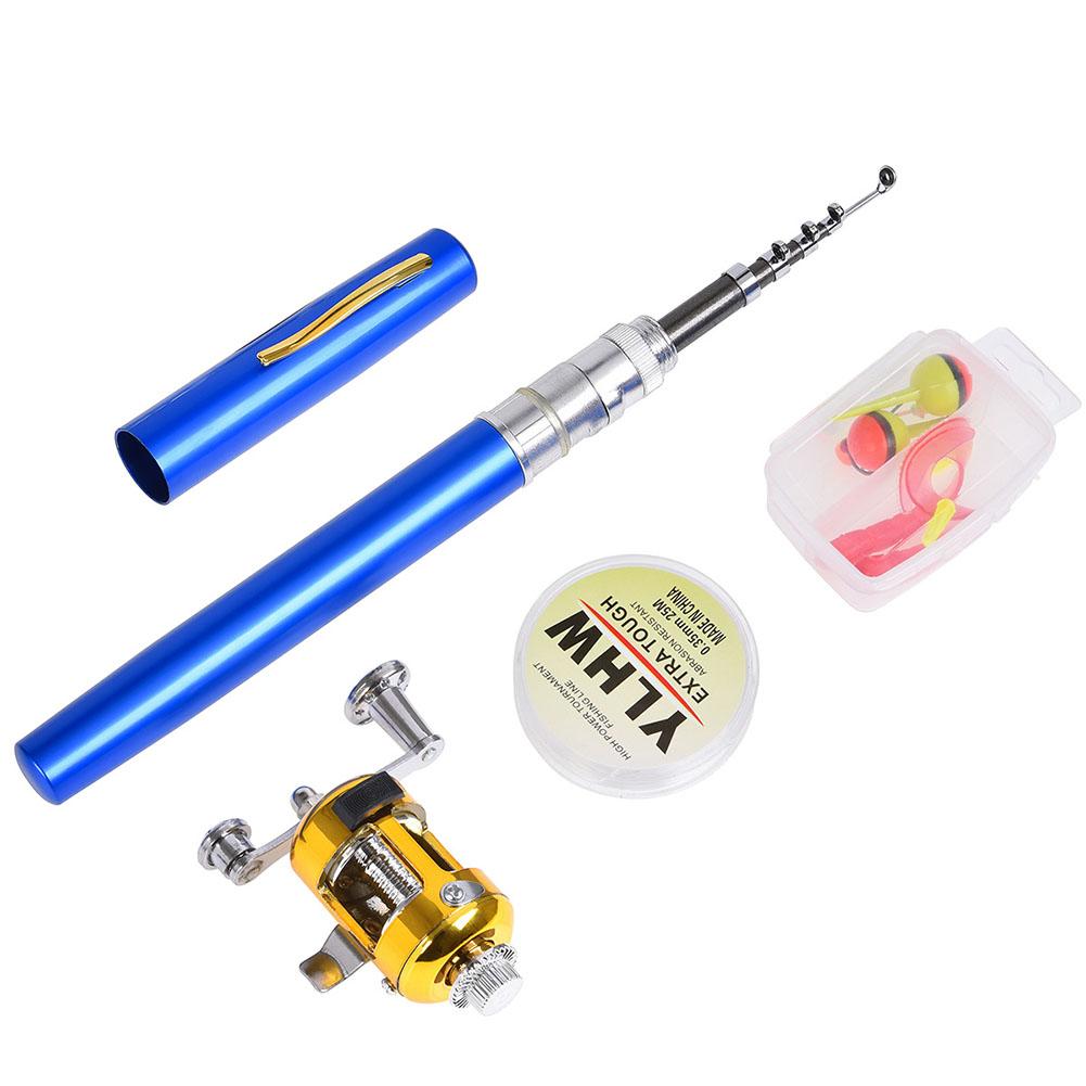 Outdoor Draagbare Mini Pen Hengel Telescopische Pocket Pen Hengel Mini Hengel Vissen Accessoire Voor Vissen Gear Set