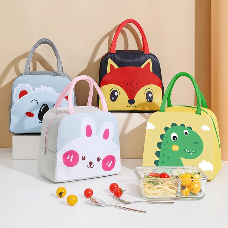 Cartoon Lunch Bag Portable Insulated Thermal Lunch Box Picnic Supplies Bags Milk Bottle For Women Girl Kids Children