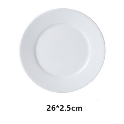 Porcelain &amp; Ceramic Dinner Plate Round 5-10 Inches Wedding Kitchen Tableware Steak &amp; Cake Dessert Dishes White: Style 6