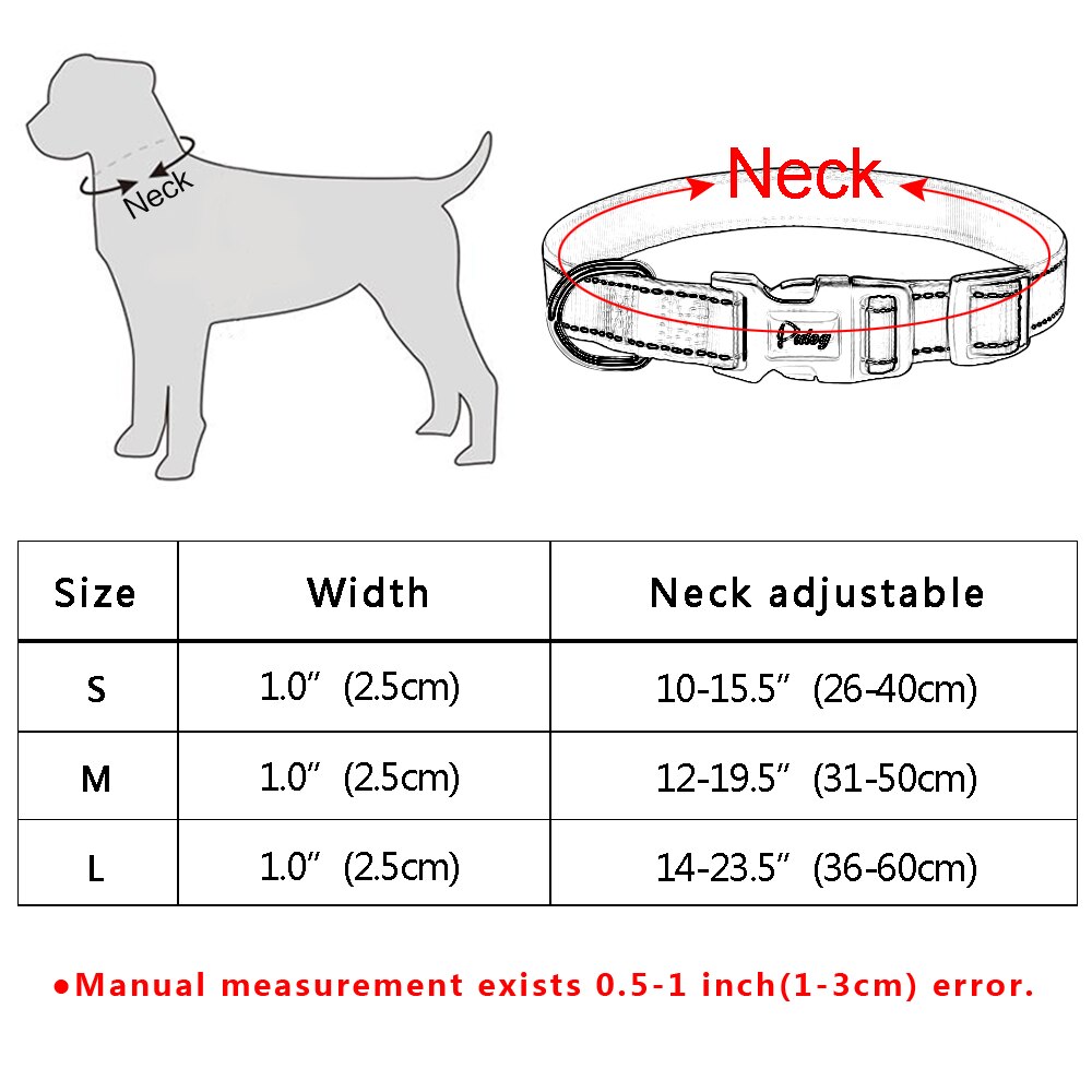 Reflective Nylon Dog Collar Adjustable Dogs Collars For Small Medium Pet With Plastic Buckle For Walking French Bulldog Pug