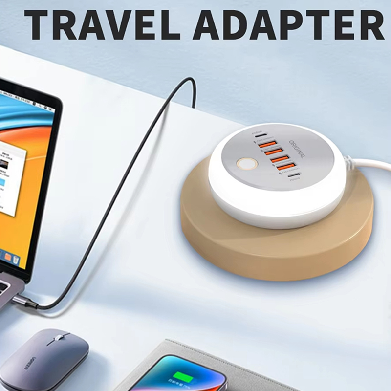 Multi Ports USB Fast Charging Charger 50W Power Strip Socket USB C Wall Charger For iPhone Huawei Xiaomi Phone Adapter EU Plugs