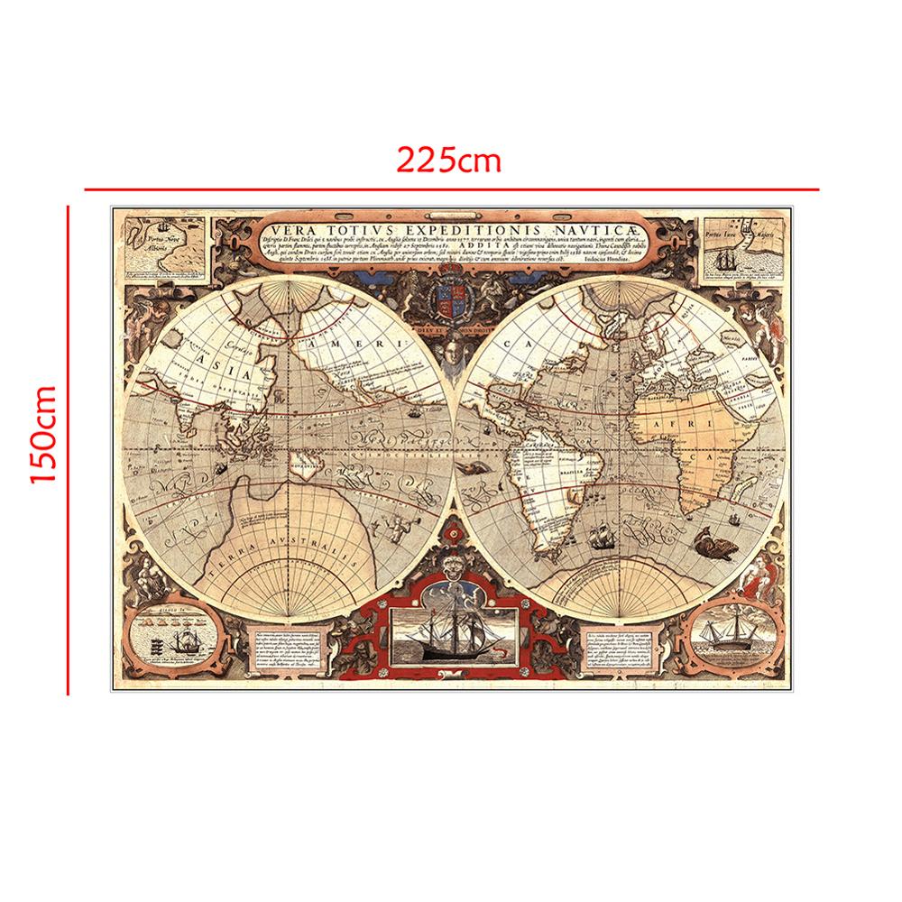 Affisch vintage dekoration student skola stilistisk undervisning atlas science fiction film skatt non-woven karta
