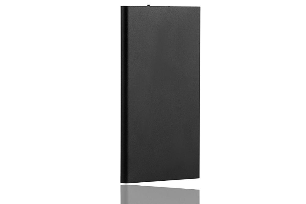 20000mAh Draagbare Ultra-dunne Powerbank Dual USB Polymeer Power Bank Externe Batterij Oplader Voor Mobiele Telefoons Tabletten Poverbank: Black