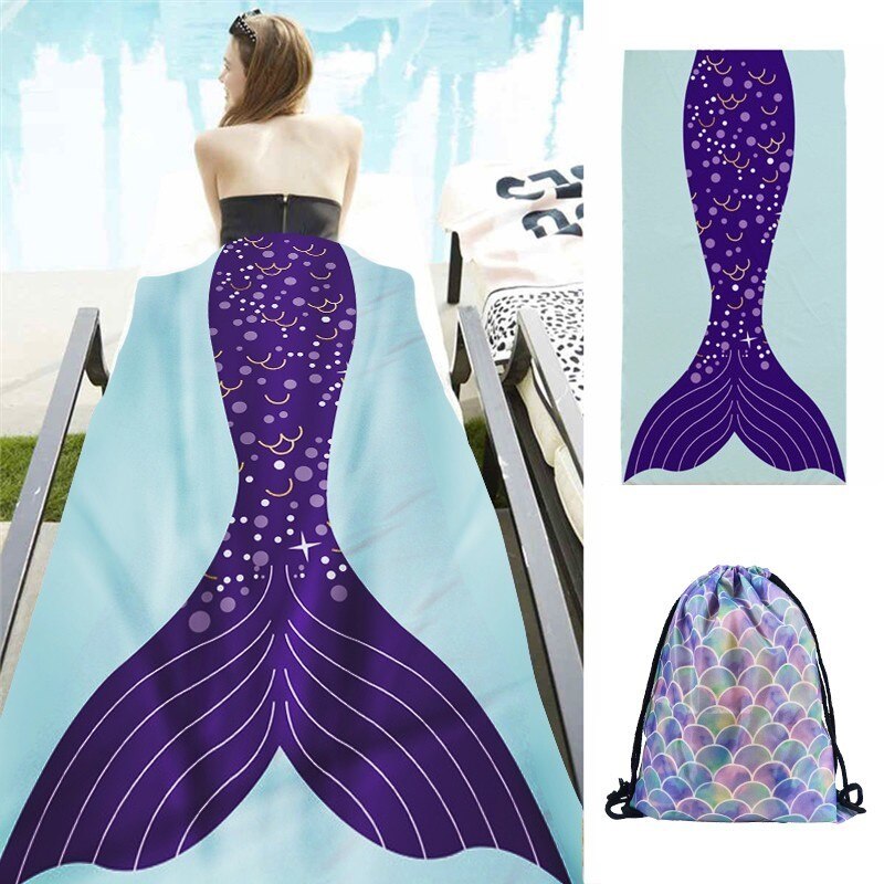 Dunne Microfiber Zachte Strand Handdoeken Mooie Kleurrijke Schaal 3d Print Douche Reizen Handdoek Rechthoekige Strandlaken Met Tasje: 1 Towel And 1 Bag E