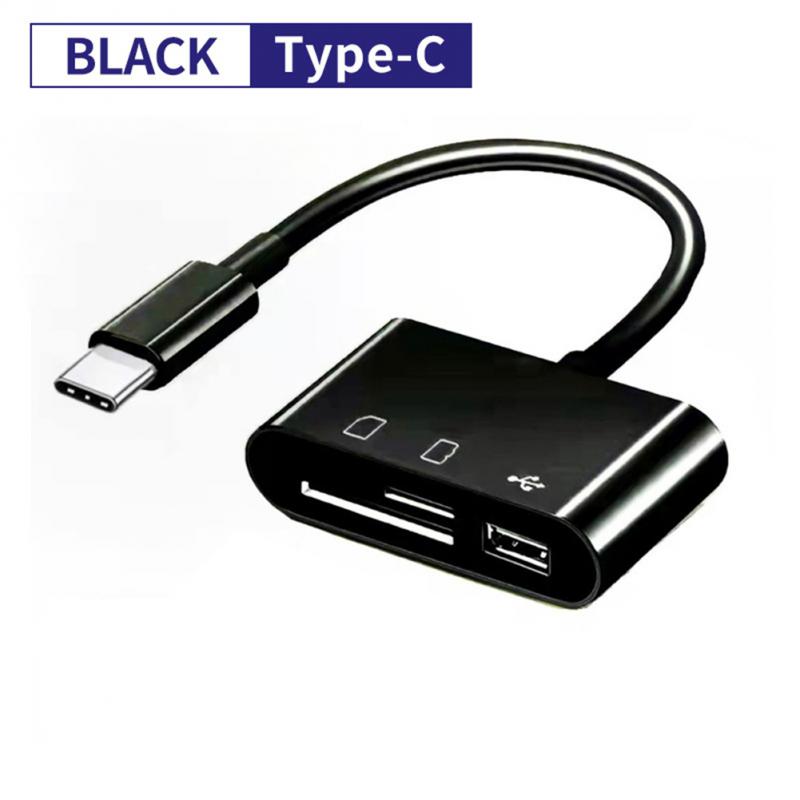 1/2 sztuki 3 w 1 typ C Adapter TF czytnik kart pamięci OTG Adpter dla IPad dla Macbook USB typu C czytnik kart: FIOLETOWY