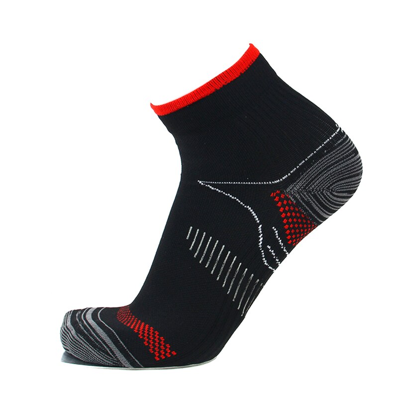 1 Pair Women Men Compression Socks Foot Arch Pain Relieve Outdoor Sports Socks SAL99: Black red / S/M