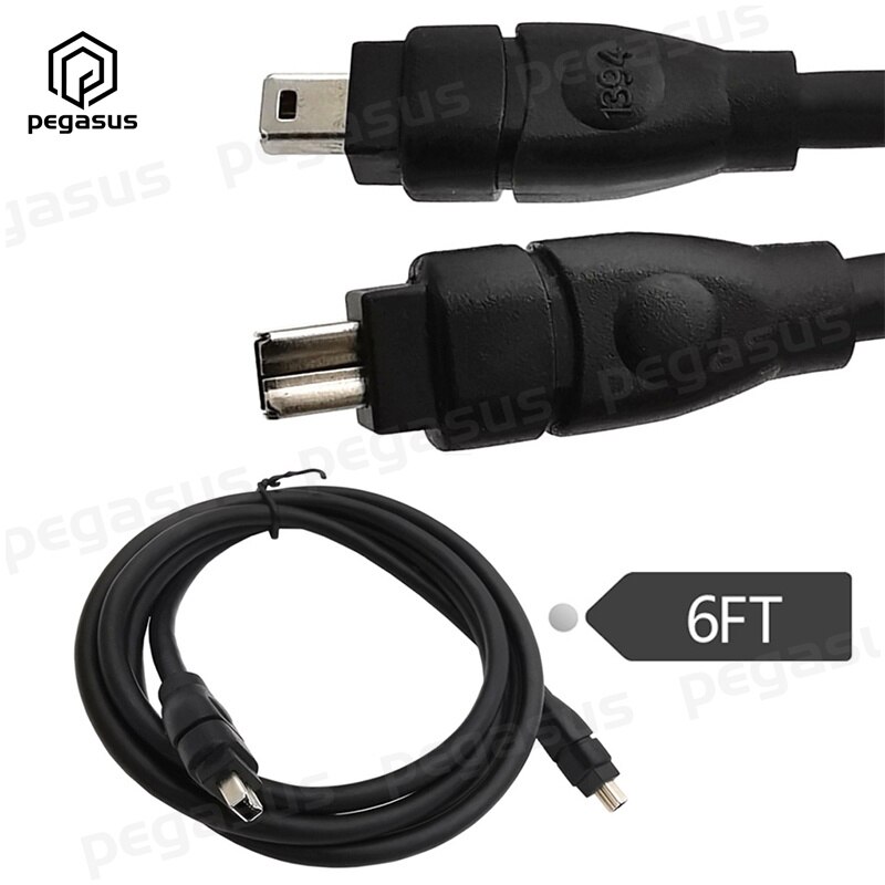 1.8 Meter Zwart Ieee 1394 4 Pin Firewire 400 Firewire 400 Male Naar Male Kabel: Default Title
