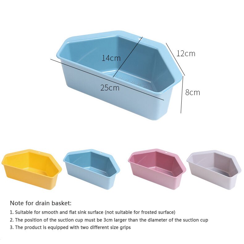 4 colori Del bambino di Stoccaggio Organizzatori Multifunzionale Ciotola Cestino Angolo Lavello di Scarico Cremagliera Mensola Cremagliera Supporto di Tazza di Aspirazione Contenitori E Complementi per Cucina