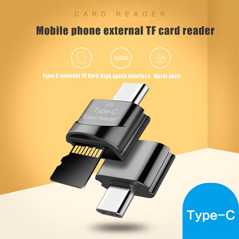 Przenośny czytnik kart USB 3.1 typu C, adapter USB-C TF mikro OTG, miniaturowy czytnik kart pamięci typu C robić laptopów Macbook, telefonów komórkowych.