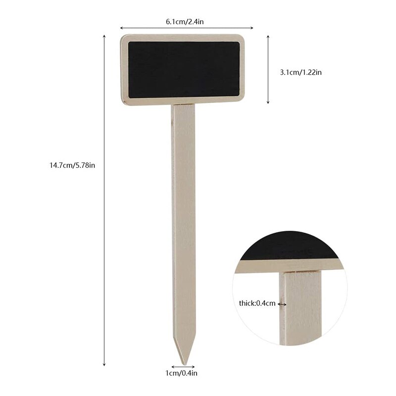 10 stk mini tavle træ tavle plante etiketter markører til blomsterpotte frø potte urter grøntsager