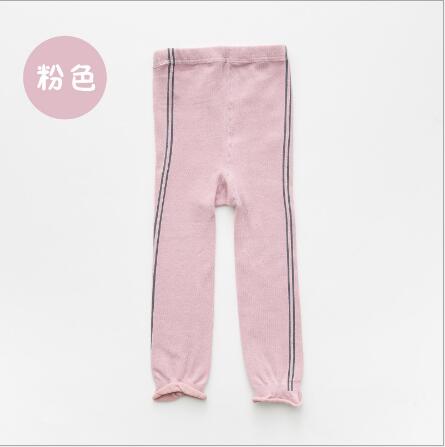 en najaar katoenen kinderkleding twee bar panty casual sport baby jongens meisjes leggings: Roze