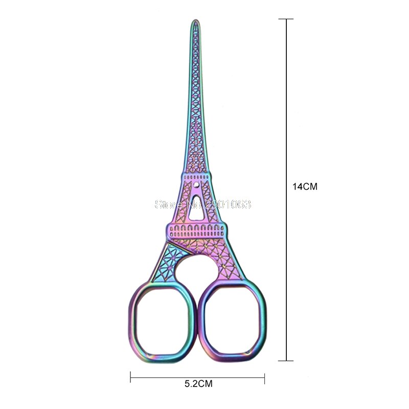 1 tijeras de sastre Vintage Torre Eiffel cortador de tela tijeras artesanales clásicas de acero inoxidable artesanía N27