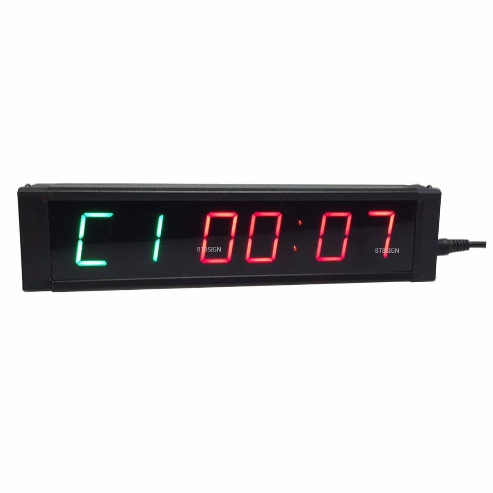 Grøn crossfit timer 1 '' høj 6 cifre led interval timer nedtælling /op ur stopur tabata fgb gym boksning emom mma