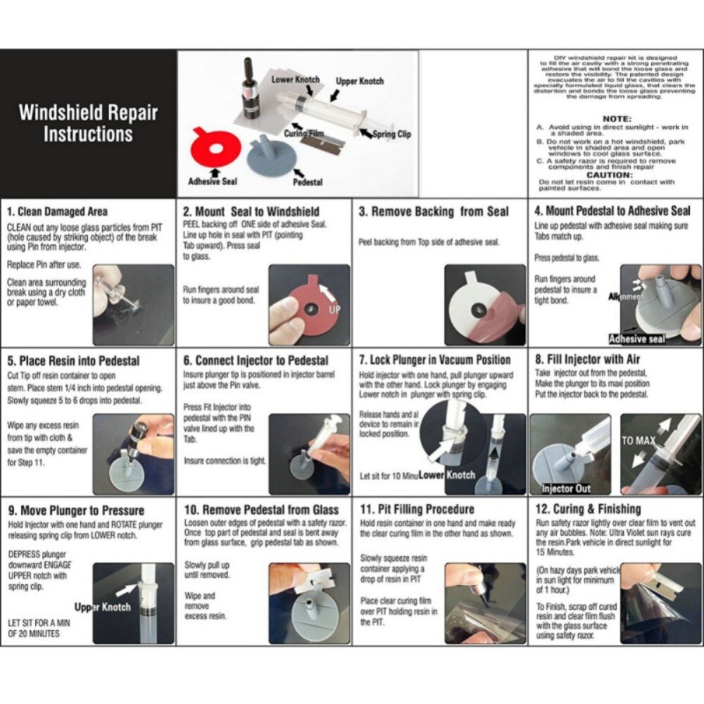 Auto Voorruit Reparatie Kit DIY Voorruit Fix Scheuren Venster Glas Krassen Herstellen Tool