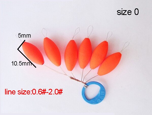Sedal fluorescente de siete estrellas para pesca, Conector de granos espaciales, Mini flotador ovalado, aparejo para pesca nocturna, accesorio J272, 5 paquetes por lote: size 0 red