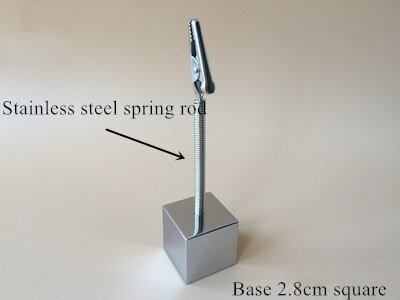 Metal Cube Base Card Note Holder Memo Clips Wedding Place Photo Message Clamps Business Card Holder Stand Office Desk Organizer: A
