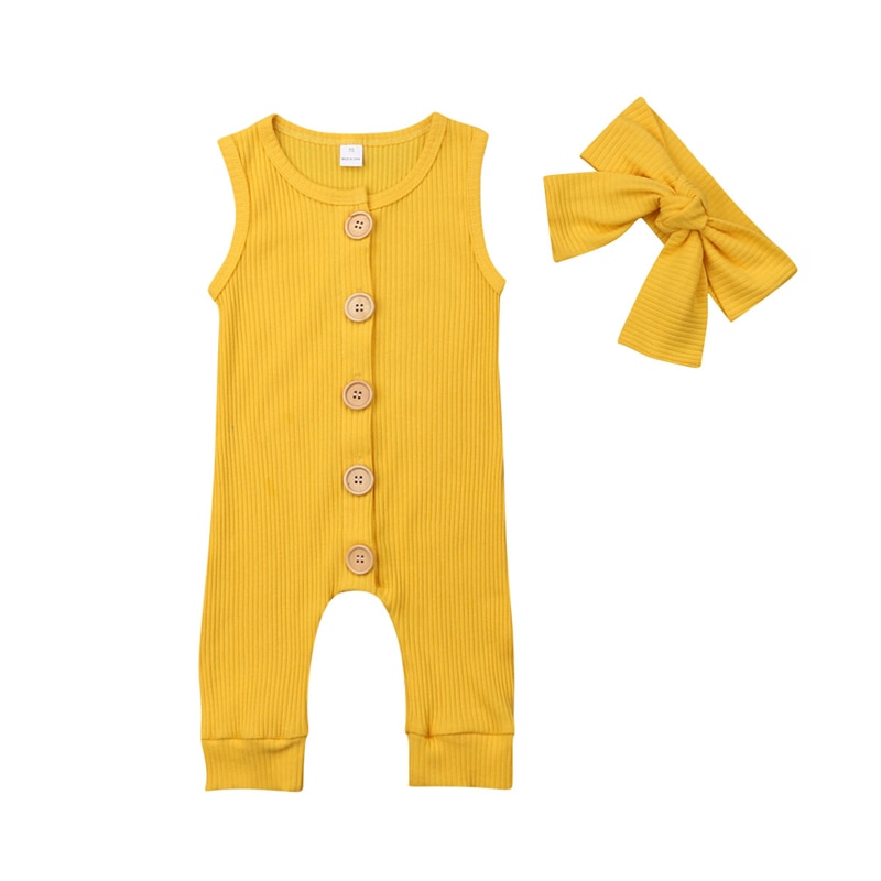 Zomer effen rompertjes pasgeboren baby meisjes jongens outfit katoenen romper jumpsuit bebe kinderen ropa mouwloos casual kledingset