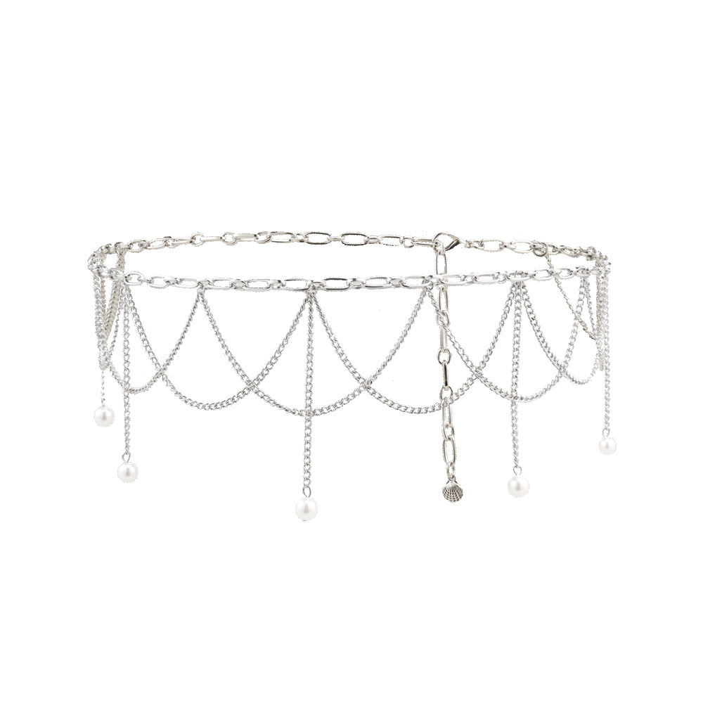 Cinturón gótico con cadena para mujer, cinturones de a la , correa para vestidos, cinturón dorado y plateado para pantalones vaqueros, cinturón para pantalones CY11