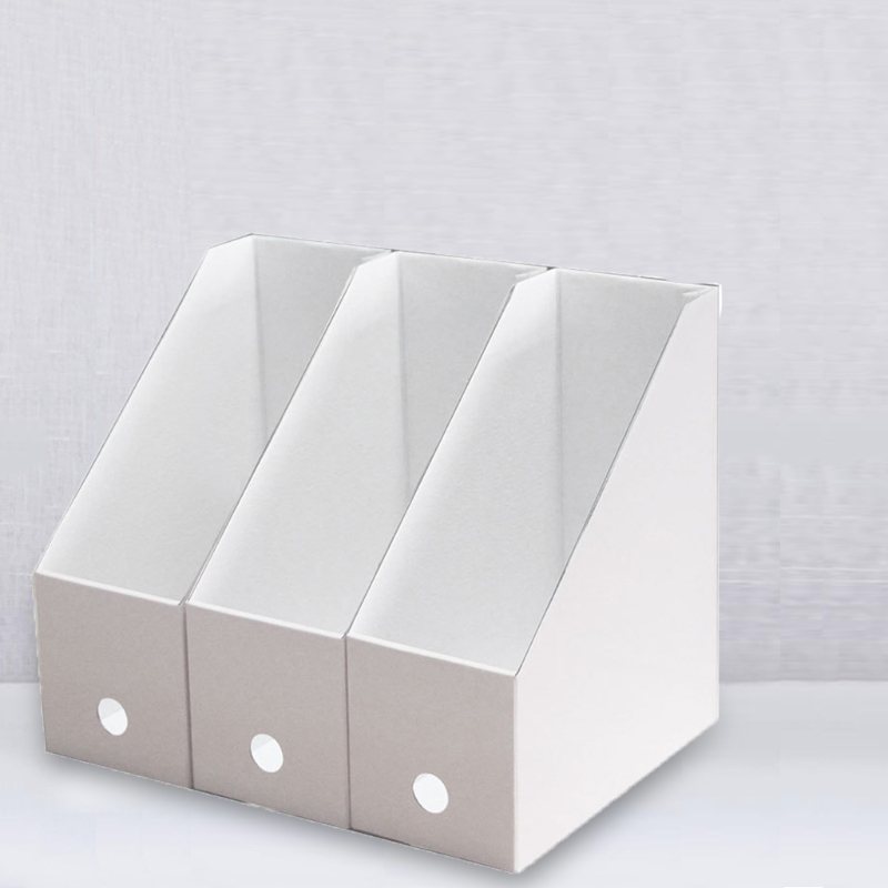 Multifunctional Corrugated Cardboard Desk File Storage Box Foldable Magazine File Holder Desktop Sundries Organizer HCCY