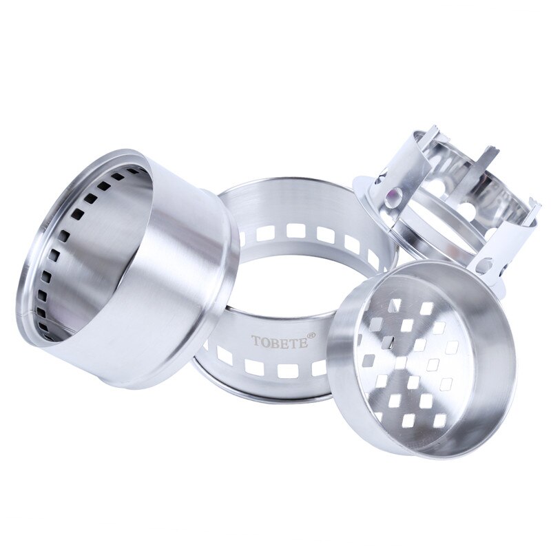 Wood Gasifier Stainless Steel Solidified Alcohol Stove Backpack Survival Wood Burning Cooking Barbecue Accessories