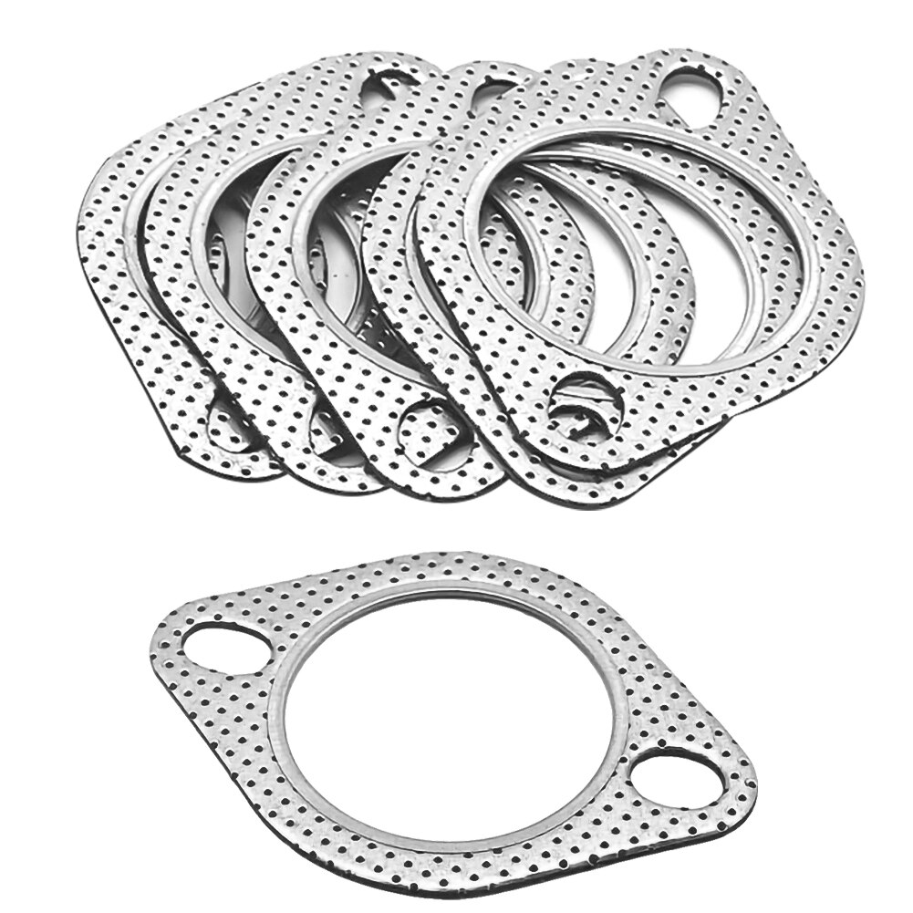 Junta de brida de tubo de escape reforzado para coche, 5 piezas, 2,5 ", 2 pernos