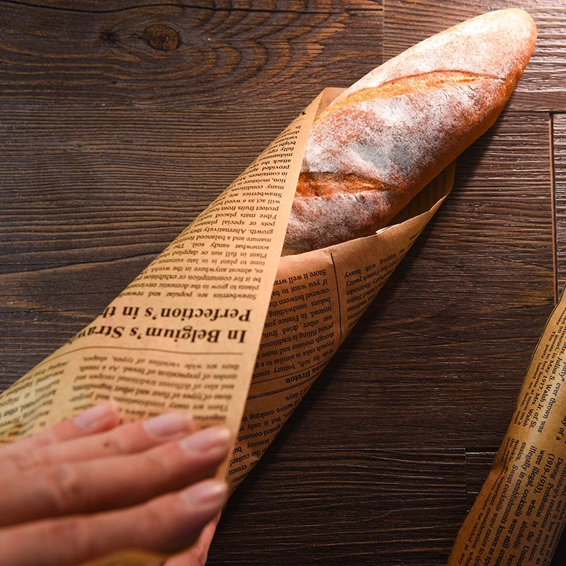 Accesorios de comida de periódico inglés Retro para hornear cocina papel de grasa de alimentaria pan sándwich hamburguesa patatas fritas envoltorios galletas