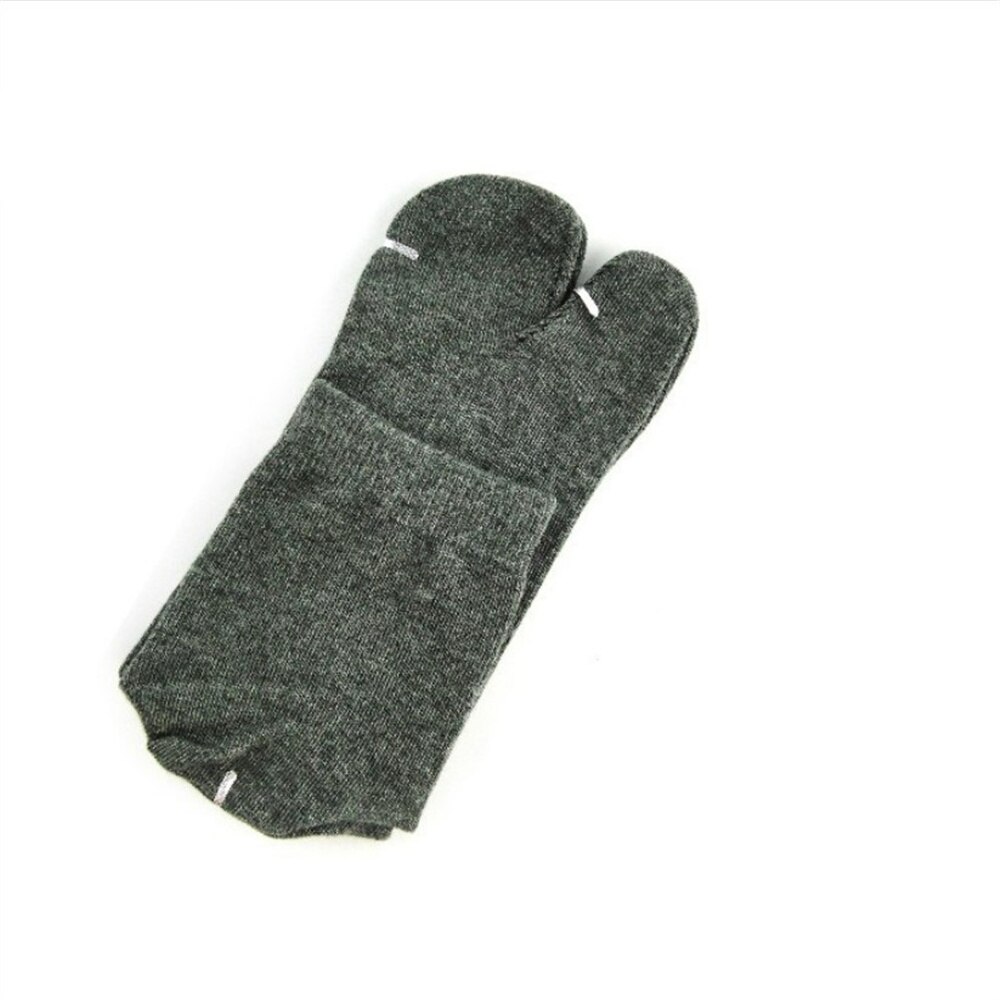 Tongs Kimono japonais pour hommes et femmes, 9 couleurs, sandales à bout fendu, chaussettes Tabi Ninja Geta, fendues à 2 orteils, en coton: dark grey