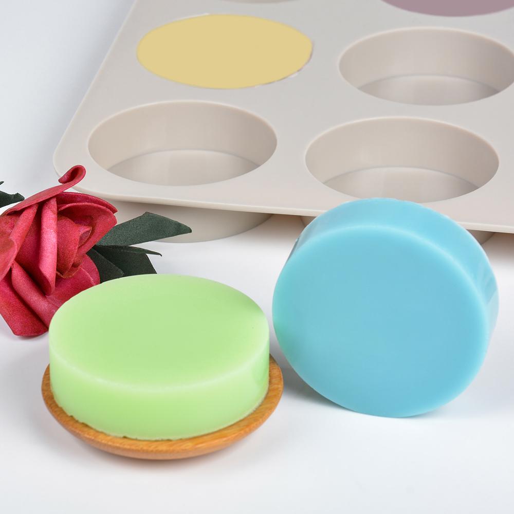 9 holte 3D Silicone Zeep Mold Ronde Vorm Voor Zeep Maken DIY Handgemaakte Vorm Mallen