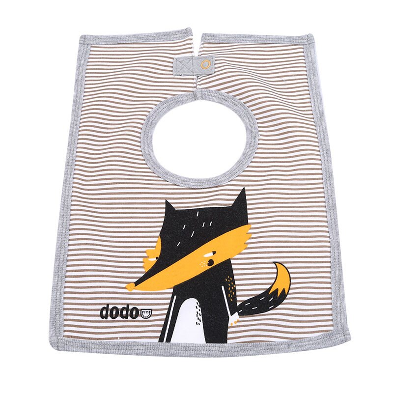 Unissex forma quadrada dos desenhos animados da criança à prova dwaterproof água bandana babadores infantil recém-nascidos saliva alimentação arroz toalha arroto roupas: Gray fox