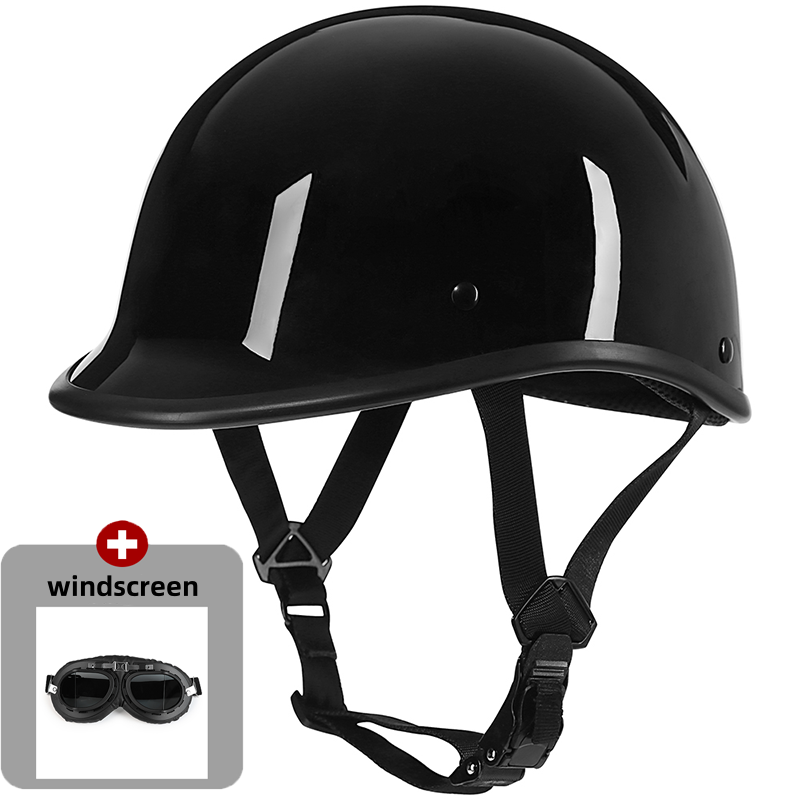 Medio casco de motocicleta casco Vintage alemán Moto motocicleta cara abierta retro scooter medio casco motociclista piloto casco