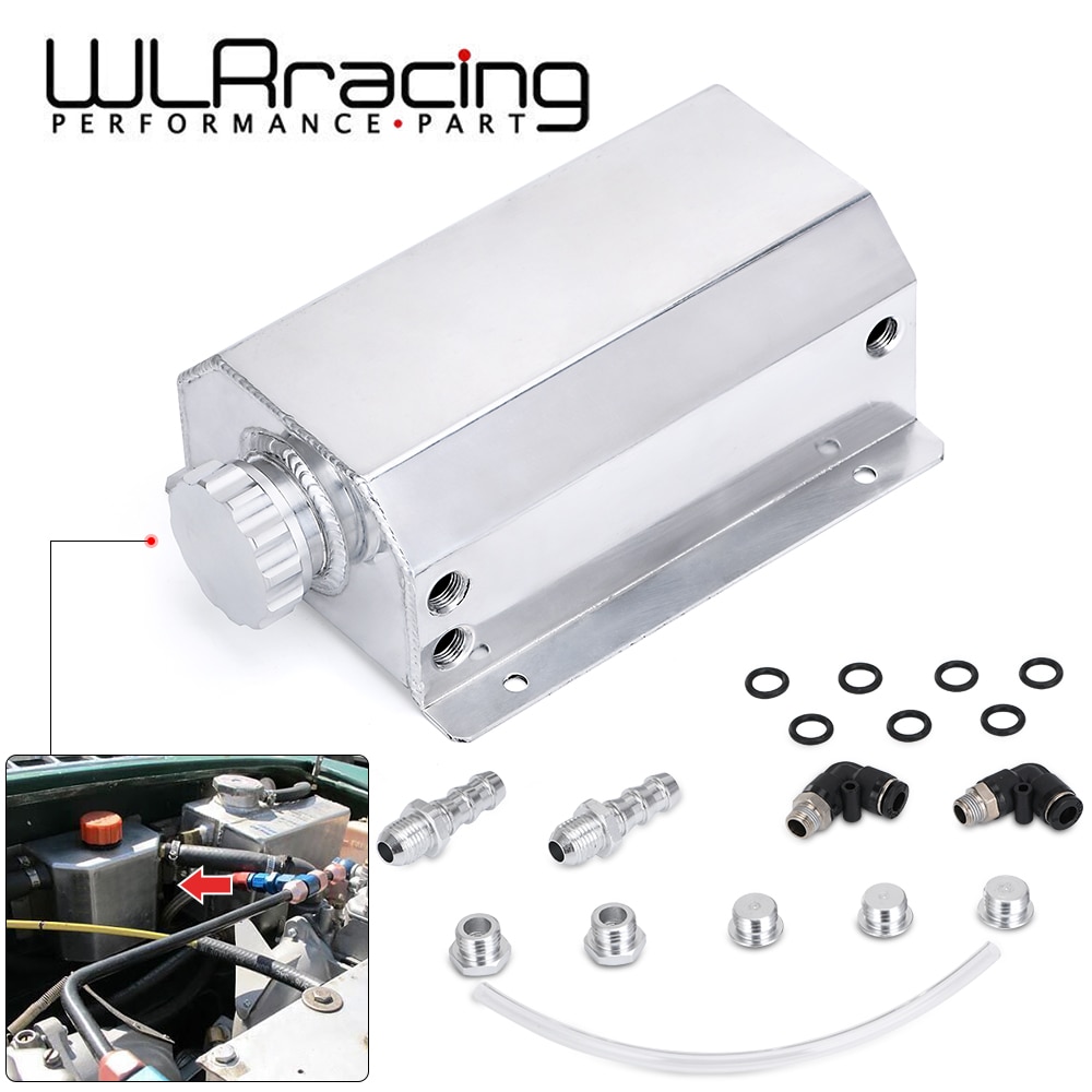 Tanque de depósito de aceite de aluminio, accesorio Universal de 2 litros con tapón de drenaje, respirador, depósito de combustible de 2000ml