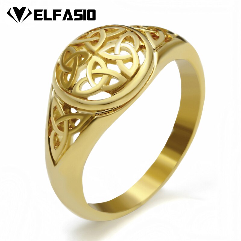 Vrouwen Meisje Rvs Ring Gold Keltische Mode-sieraden