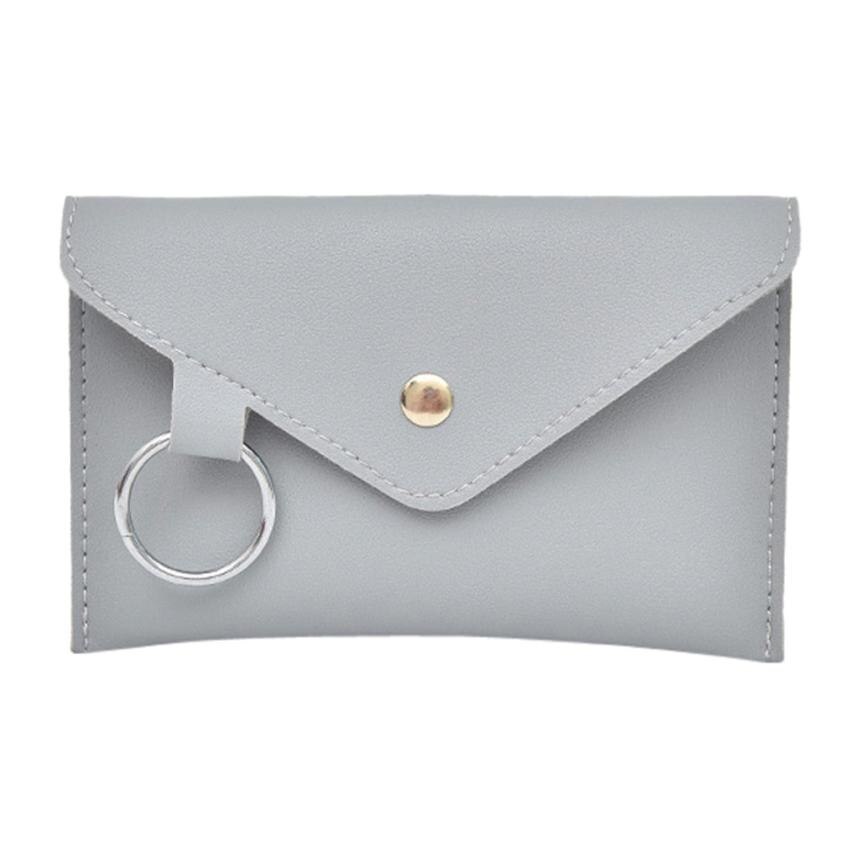 Maison Fabre Women Pure Color Ring Leather Messenger Shoulder Bag Chest Bag bag women N21: Gray