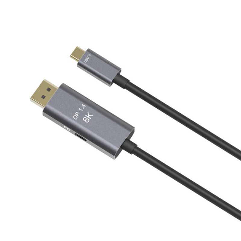 Usb-c til displayport kabel 8k @ 60hz 4k @ 144hz type -c 3.1 to dp 1. 4 adapter pd hurtigoplader til macpro display hud , 3m