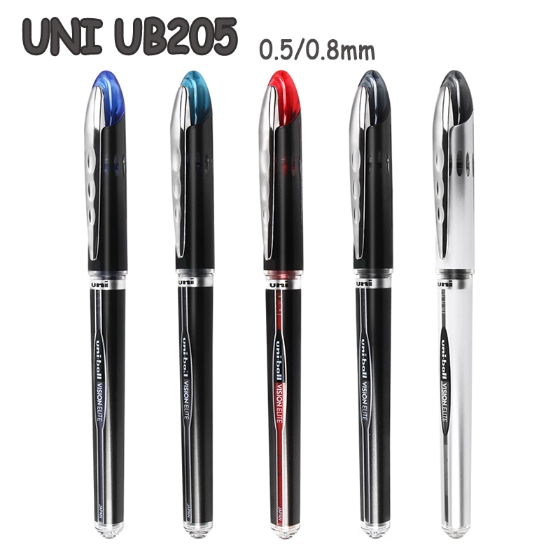 1pc stylo Gel UNI Mitsubishi 0.5/0.8mm Vision Elite espace UB-205 à bille stylos à billes de Type droit grande capacité fournitures d'écriture