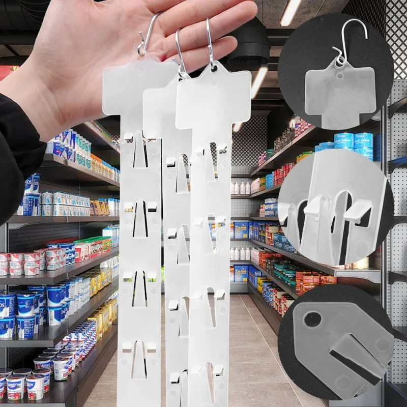 Plastic Snack Hanging Strips Store Hang Snacks Display Hanger with Hooks Supermarket Shelf Shop Merchandising Clip Strip Hooks