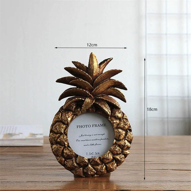 Handmade Vintage Golden Pineapple Photo Frame 3/6/7Inch Resin Picture Frame Home Decoration Geometric Picture Frames Ornaments: 2-3inches