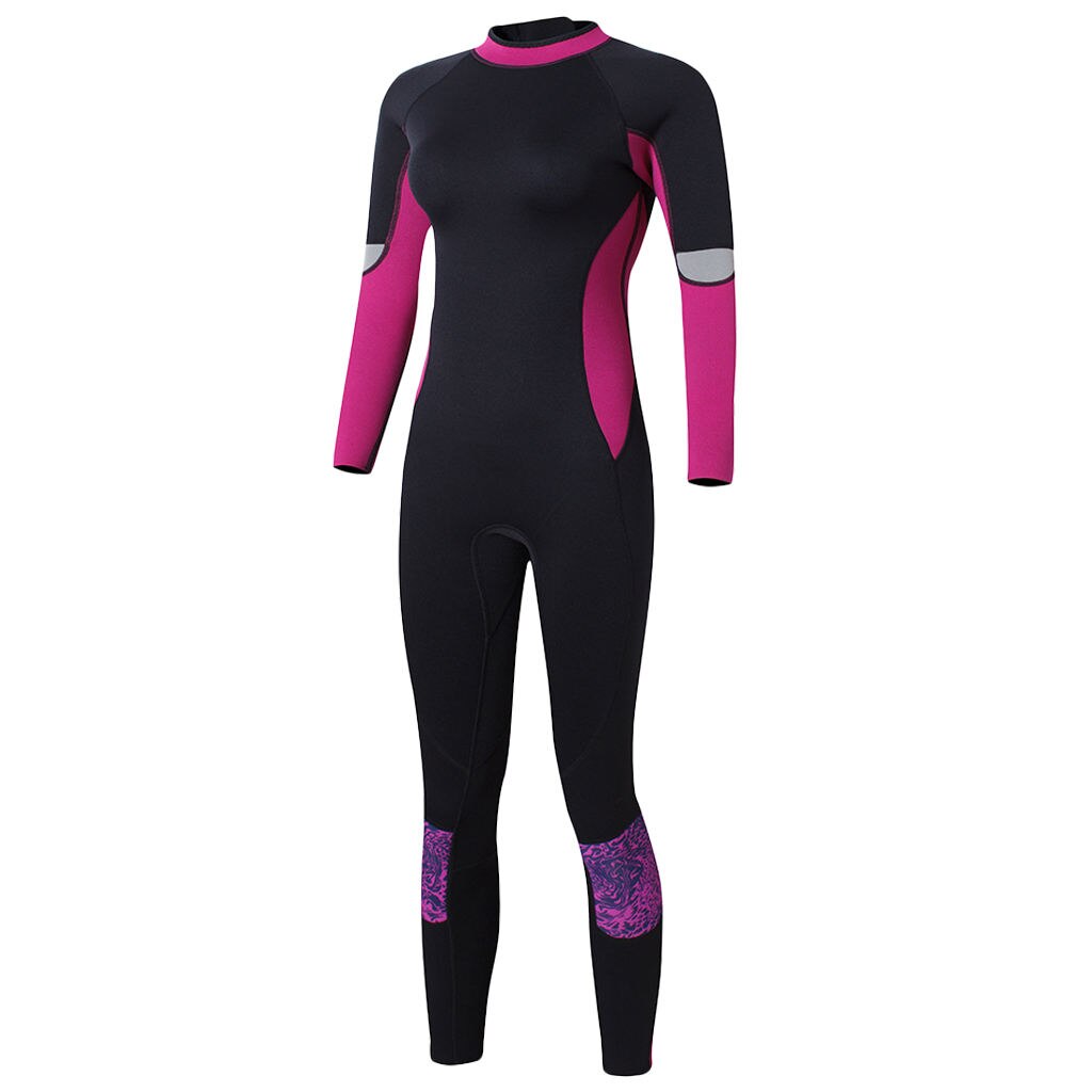 Muta da donna 1.5mm Full Body con cerniera posteriore manica lunga UPF 50 UV protezione solare muta da donna Super elasticizzata: Rose Red XL