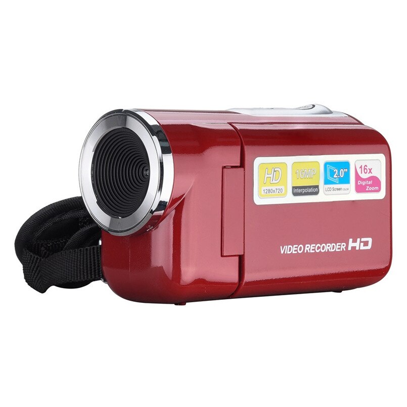 LED Flash caméscope vidéo HD 720 P appareil photo numérique de poche 4x Zoom numérique 2.0 pouces TFT LCD écran 40AP10: Rouge