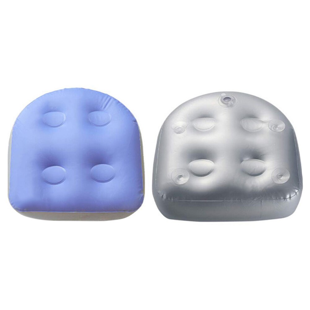 Seat Bath Spa Cushion Inflatable Water Injection Dual-Purpose Inflatable Seat Cushion Swimming Pool Tub Cushion Pillow: blue and sliver