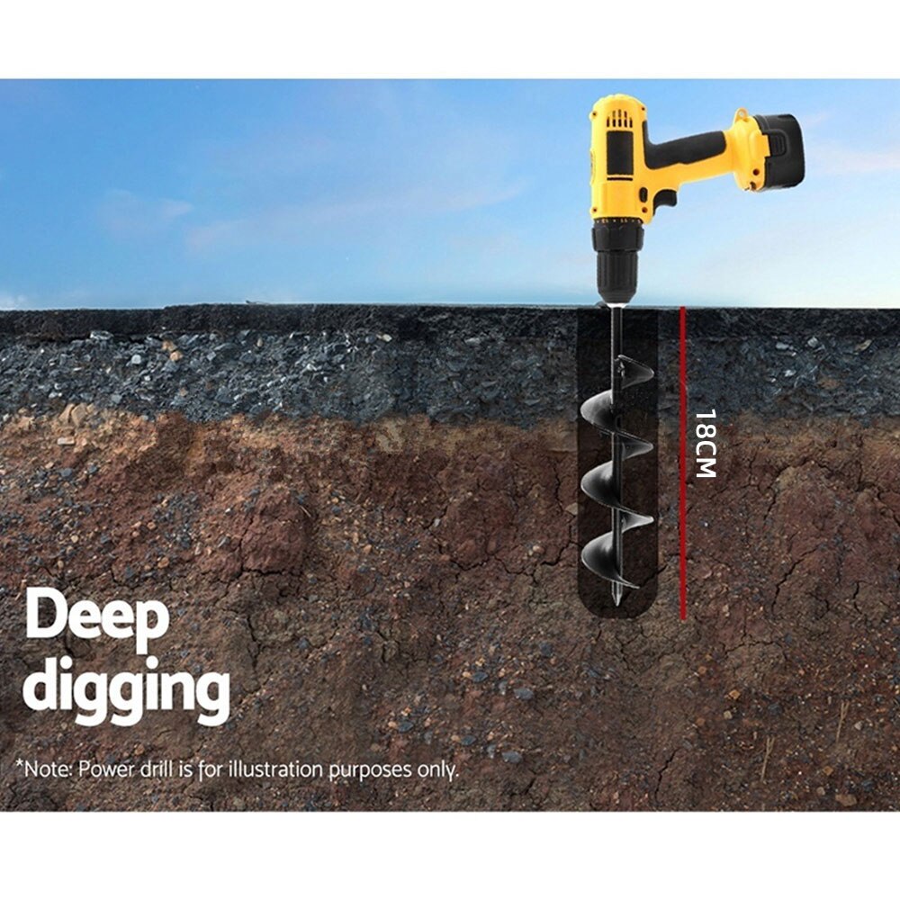 Planting Auger Spiral High Speed Steel Mining Tool Portable 18cm Practical Ground Drill Durable Twist Drill