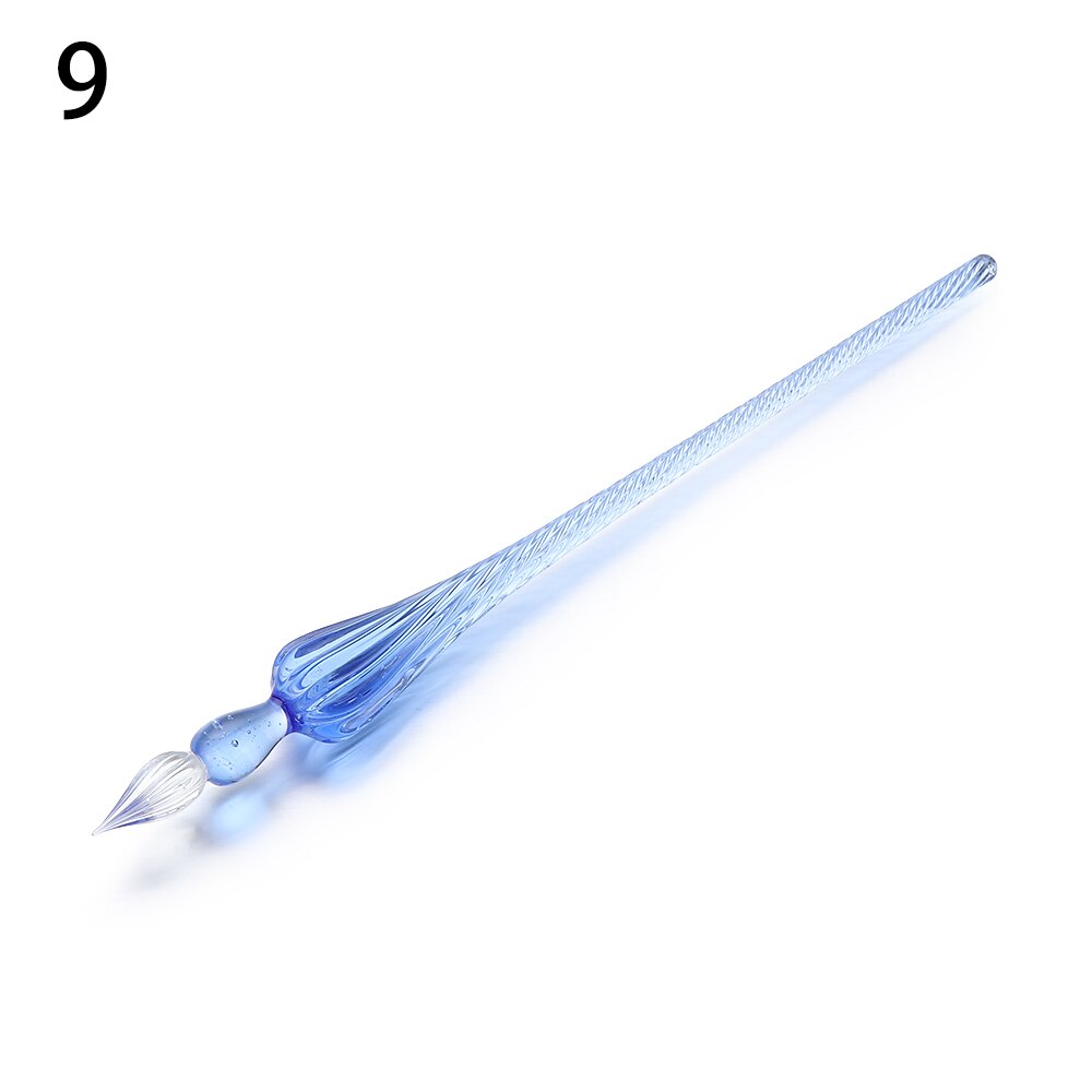 1Pcs Sicher Paket Vintage Glas Dip Tauch Stift Halter Unterschrift Füllung Tinte Brunnen Stifte Handgemachte Glas Dip Brunnen Stift: A9