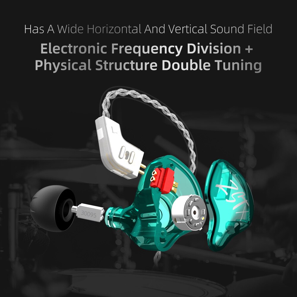 KZ ZST X 1BA+1DD Słuchawki douszne Hybrid Unit HIFI Bass Headset Sportowe słuchawki douszne DJ z posrebrzanym kablem do ZSTX ZSN
