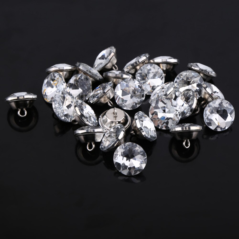 50Pcs Naaien Knoppen Crystal Diamante Ronde Knoppen Voor Kleding Ambachten Hoofdeinde Diy Kleding Knop Diamant Naaien Accessoires