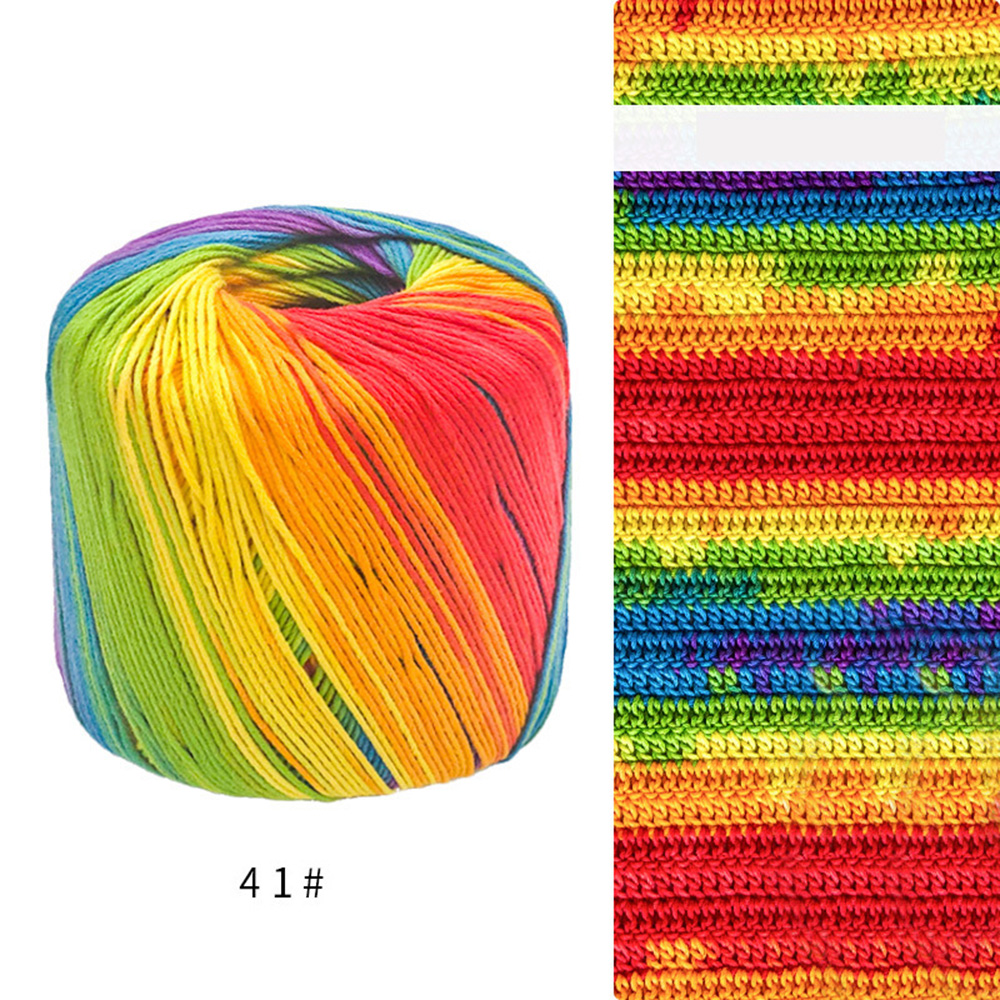 1pc Colorful Dyed Cotton Thread Wool Yarn DIY Knitted Floral Toys Sweater Thread Crochet Thread Cushion Hats Crochet Thread