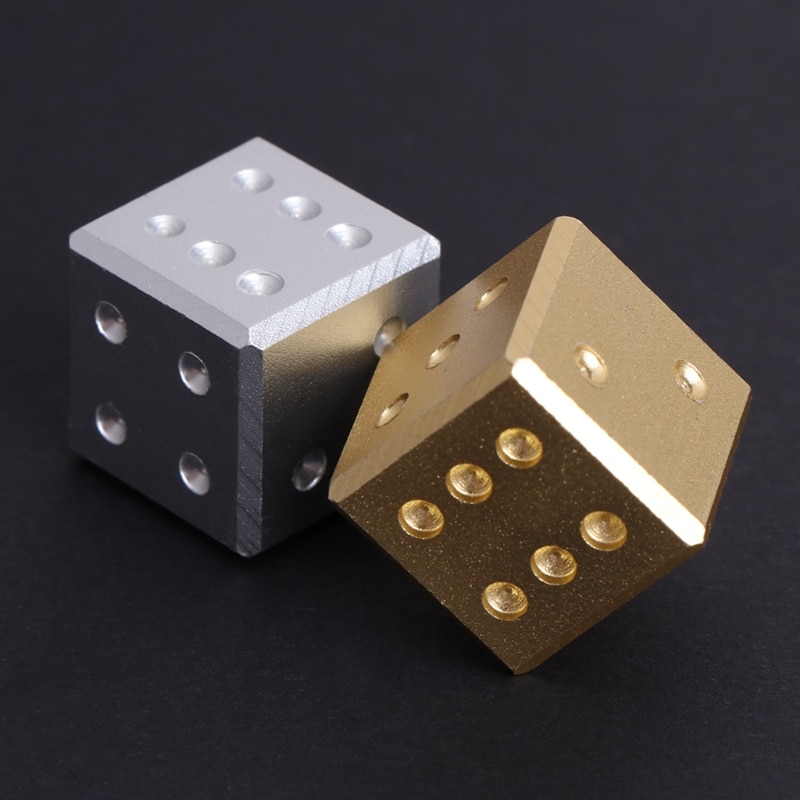 Goud Zilver Aluminium Metal Dice Club Bar Drinken Playing Game Tool 16X16X16mm