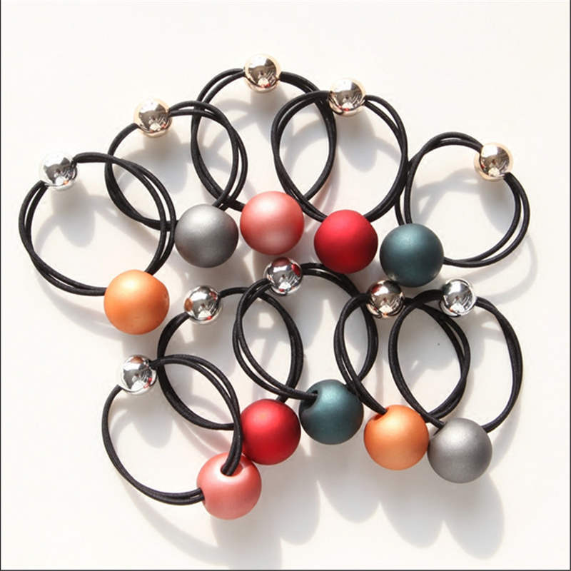 Style coréen gommage métal grosses perles cheveux corde boule bande de caoutchouc anneau de cheveux accessoires de cheveux simple cheveux braiders