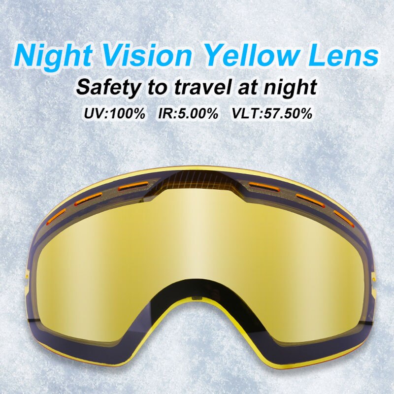 Phmax-óculos de esqui, unissex, máscara de neve, óculos de inverno, ski, com lentes amarelas, anti-neblina, snowboard
