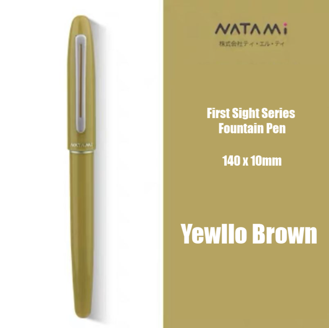 1pcs Japan NATAMI Fountain Pen First Sight Serise buy 1 get 1 ink sac Student Office 6 colors availabe: Yellow Brown