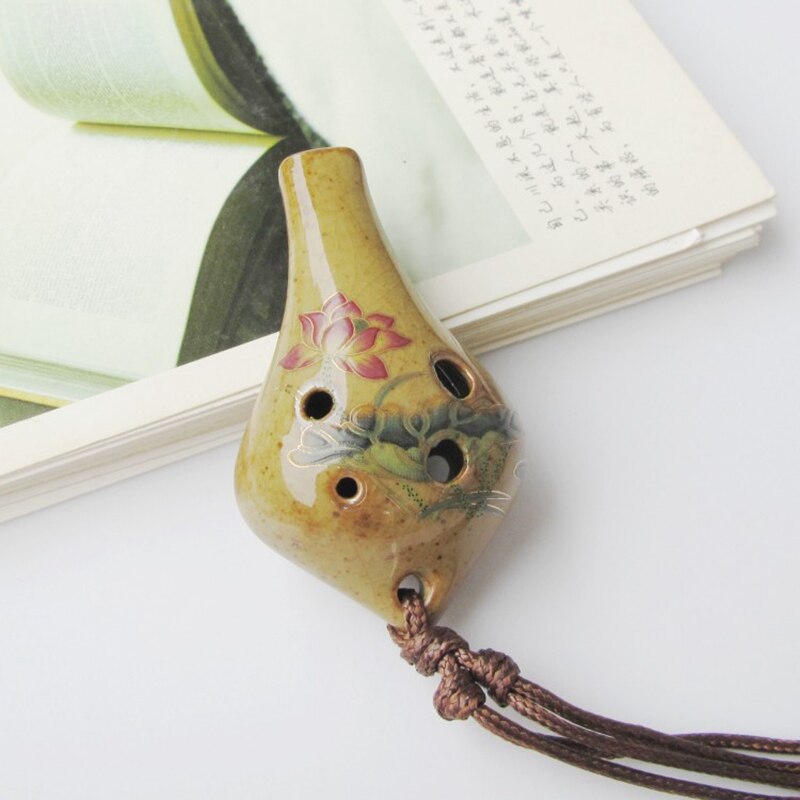 Ocarina – fleurs en céramique de Style chinois pour débutants, 6 trous, faites à la main, 6x4CM, de fête des mères et des pères, Instruments de musique